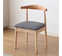 Solid Wood Dining Room Chairs, Modern Farmhouse Elbow Side Chairs with Curved Open Back, Set of 2 for Home and Office Meetings