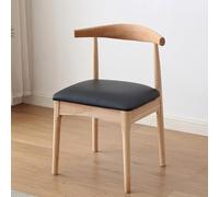 Solid Wood Dining Room Chairs, Modern Farmhouse Elbow Side Chairs with Curved Open Back, Set of 2 for Home and Office Meetings