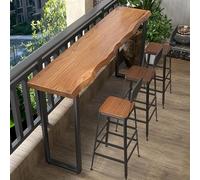 Solid Wood Dining Table - Industrial Bar Height Console Table for Modern Home Décor, Narrow Design for Small Spaces