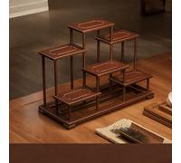 Solid Wood Display Stand, Chinese-Style Tea Table Shelf, Sturdy Rack for Home Office and Craft Shows, Perfect for Showcasing Decor and Artifacts