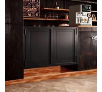 Solid Wood Double Cafe Swinging Doors, 27.6-59.1 in Wide, Hinged Half Door with 180° Bidirectional Swing for Bar Entrance, Kitchen, Hallway (31.5x35.4 in)
