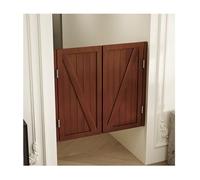 Solid Wood Double Panel Swing Doors for Cafe Bar & Porch Gravity Return Hinges Indoor Entrance Partition (W75xH100cm / 29.5x39.4in)