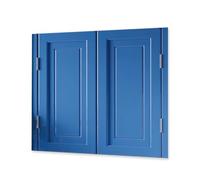 Solid Wood Double Sa Doors 70 150cm Blue Café SLE Hind Doors for Kitchen Living Room Office 2 Panels W132*H90cm & Separat Solut