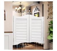 Solid Wood Double Swing Cafe DoorsEasy Install Half Doors for Kitchen Bar Pub & HallwayComplete Hardware Kit Included (White 84x90 cm)