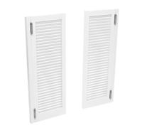 Solid Wood Double Swing Louvered Doors - Western Style Interior Partition for Restaurants, Bars, Kitchens & Balconies - Elegant White 154x100cm Design