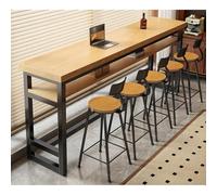 Solid Wood DoubleTier Bar Table Narrow Kitchen Di Table Counter Height Pub Table with Sturdy Metal Frame 63" L x 11.8" W x 40.9" H Ideal for Small Spaces