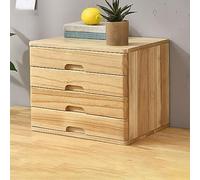 Solid wood drawer-type multi-layer debris file storage box, vertical multi-functional desktop tool box, the drawer pulls smoothly and noiselessly, suitable for office area/study/home use ( Color : Woo