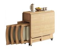 Solid Wood Drop Leaf Folding Dining Table Set with 4 Chairs - Space-Saving 1.4m Ideal for Kitchen, Living Room, or Restaurant - Stylish & Functional Design