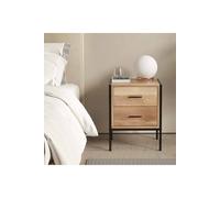 Solid Wood Dual-Drawer Accent Table in Brown The hot sale Brown