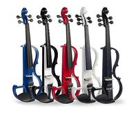 Solid Wood Electric Violin, Silent Violin, Professional Performance Violin, Adult Violin, 5 Color Options (Red)