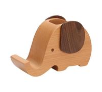 Solid wood elephant pen holder, mobile phone holder, desktop storage ornament, office stationery storage