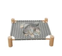 Solid Wood Elevated Animal Rest Frame, Detachable Washable Canvas Four-Leg Raised Sleeping Mat, All-Season Universal Raised Rest For Felines & Canines