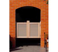 Solid Wood Entry Door, Partition Interior and Exterior Bi-Parting Swing Door, Vintage Bar Log Half-Way Door