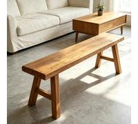 Solid Wood Entryway Benches 20 32 39 47 55 63 71 79in Rustic Wooden Farmhouse Indoor Bench Wood End of Bed Bench Narrow Slim Vintage Noodle Bench for Bedroom Easy to Assemble(120cm)