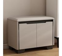 Solid Wood Entryway Shoe Storage Bench with Cushions, Space-Saving Closed Design for Living Room, Hallway, and Dining Area Organization