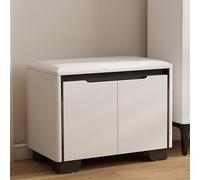 Solid Wood Entryway Shoe Storage Bench with Cushions, Space-Saving Closed Design for Living Room, Hallway, and Dining Area Organization