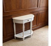 Solid Wood Entryway Table with Drawers and Open Shelf, Modern Console Table, Semi Circle Accent Table for Living Room, Hallway, Foyer, Entrance