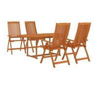 (Jul-52) vidaXL Solid Wood Eucalyptus Garden Dining Set with/without Footrest 5/7 Piece