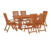 Solid Wood Eucalyptus Garden Dining Set with/without Footrest 5/7 Piece vidaXL