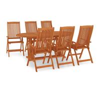 Solid Wood Eucalyptus Garden Dining Set with/without Footrest 5/7 Piece vidaXL