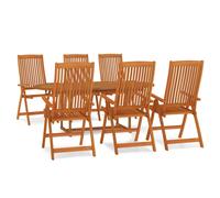 Solid Wood Eucalyptus Garden Dining Set with/without Footrest 5/7 Piece vidaXL