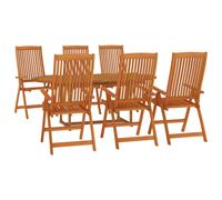 Solid Wood Eucalyptus Garden Dining Set with/without Footrest 5/7 Piece vidaXL