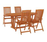 (5/547) vidaXL Solid Wood Eucalyptus Garden Dining Set with/without Footrest 5/7 Piece