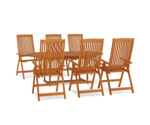 Solid Wood Eucalyptus Garden Dining Set with/without Footrest 5/7 Piece vidaXL