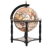 Solid Wood Eucalyptus Globe Bar Wine Stand Black Wooden Storage vidaXL