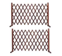 Solid Wood Expanding Fence Free Standing, Movable Garden Fence Screening, Wooden Expanding Trellis Indoor for Pet Dogs, Foldable Fence Panels for Outdoors Yard 200x70cm (2x200x70cm)