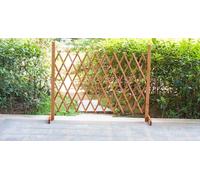 Solid Wood Expanding Fence | Mobile and Movable Fence | Gardeners & Pet Owners | Fold-able Design and Lightweight | H:90cm x W:30-190 cm | Natural Wood Decor