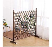 Solid Wood Expanding Garden Fence - Freestanding Trellis Screen, 90CM Height, Mobile Outdoor Privacy Divider for Patios, Yards, and Gardens
