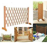 Solid Wood Expanding Portable Fence Mobile & Movable Fence for Gardeners & Pet Owners | Foldable Design and Lightweight | H:90cm x W:30-150 cm | Natural Wood | Fence Panel