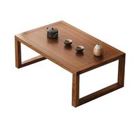 Solid Wood Farmhouse Low Coffee Table for Floor Sitting, Rectangular Wooden Tea Table Ideal for Tatami, Living Room, Bedroom, or Small Dining - Rustic and Spacious Design