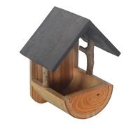 Solid Wood Feeding Station With Large Capacity Bin Garden Avian Shelter Weatherproof Vintage Wooden Bird House for Patio Hanging/Nature Enthusiast