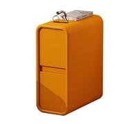 Solid Wood + Fiber Leather Narrow Slit Nightstand - Multifunctional Small Household Bedside Side Cabinet with 2 Drawers