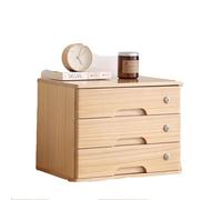 Solid Wood File Cabinet - Desk Storage Box Full Lock,With Lock Flat Organizer, 1/2/3/4 Tier Organization, Wooden Document Holder Office(40 * 30 * 31CM)