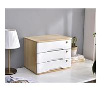 Solid Wood File Cabinet - Rustic 2-Layer Storage Box with Lock, Versatile for Office, Home, or School - Desk Drawer Solution