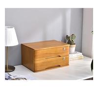 Solid Wood File Cabinet - Rustic 2-Layer Storage Box with Lock, Versatile for Office, Home, or School - Desk Drawer Solution