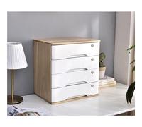 Solid Wood File Cabinet - Rustic 2-Layer Storage Box with Lock, Versatile for Office, Home, or School - Desk Drawer Solution