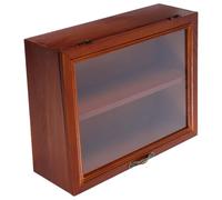 Solid Wood Flip Storage Cabinet - Desktop Display Shelf for Figures, Models, Jewelry - Small Cabinet with Acrylic Doors - Stylish Organization Solution
