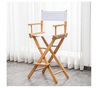 Solid Wood Foldable Makeup Director Chair Portable and Tall White Professional Beauty Tool