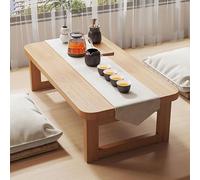 Solid Wood Folding Coffee Table Minimalist Design with Rounded Corners Space Saving & Versatile for Living Room Yellow Finish 100x50x40cm