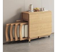 Solid Wood Folding Drop Leaf Dining Table, Extendable for Kitchen Living Room Restaurant