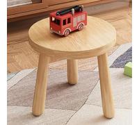 Solid Wood Footrest, Round Step Stool Portable Shower Stool, Compact Low Stool Sofa Foot Stool for Living Room, Bathroom, Sofa, and Home Use, Use As A Shoe Bench(25x25x25cm(10x10x10inch), Yellow)