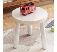 Solid Wood Footrest, Round Step Stool Portable Shower Stool, Compact Low Stool Sofa Foot Stool for Living Room, Bathroom, Sofa, and Home Use, Use As A Shoe Bench(25x25x25cm(10x10x10inch), White)