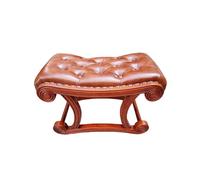 Solid Wood Footrest Stool for Changing Shoes Luxury Leather Low Stool Creative Rocking Chair Footrest for Living Room & Bedroom Stylish Home Decor
