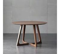 Solid Wood Four Person Round Table, Medieval Style Dining Table with Base, Small Space Wooden Leisure Circular Coffee Table, Suitable for Dining and Living Rooms A,80CM