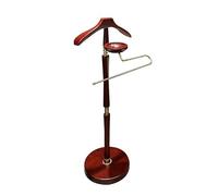 Solid Wood Freestanding Suit Rack for Men & Women - Stylish Clothing Valet Stand with Storage Tray - Coat Rack for Entryway Bedroom or Office - Elegant Red Design