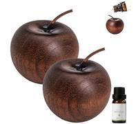 Solid Wood Fruit Scented Ornament,Wooden Fruit Aromatherapy,Natural Creative Aromatherapy Figurine Decoration for Car,Yoga Hall,Office,Home,Wardrobe,Bathroom (2PCS, One Size)